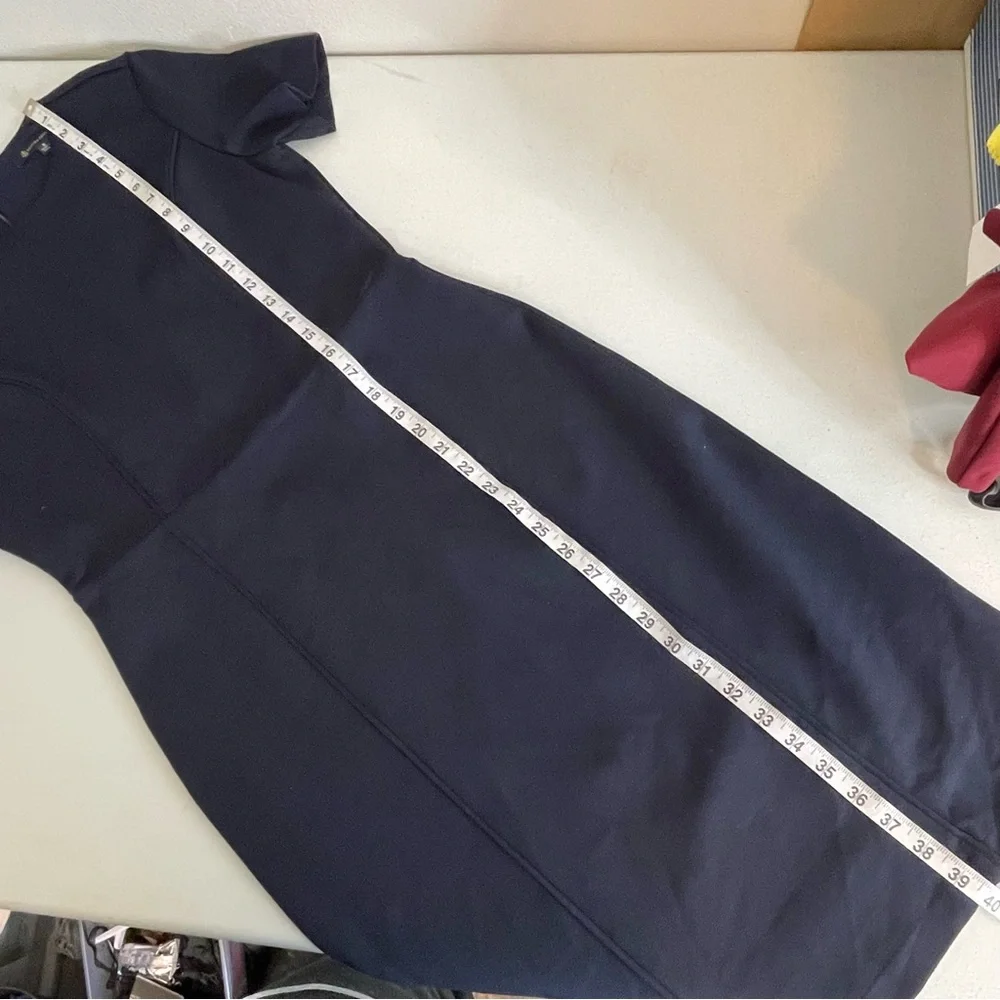 Brooks Brothers Navy Stretch Ponte Short Sleeve Sheath Dress - Picture 16 of 16